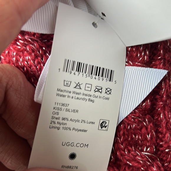 UGG Laila Bow Fleece Lined Socks in Kiss/ Silver - Picture 9 of 12